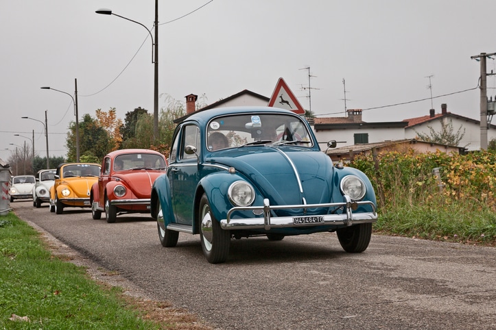 vintage cars Volkswagen Type 1 Beetle of the sixties-seventies