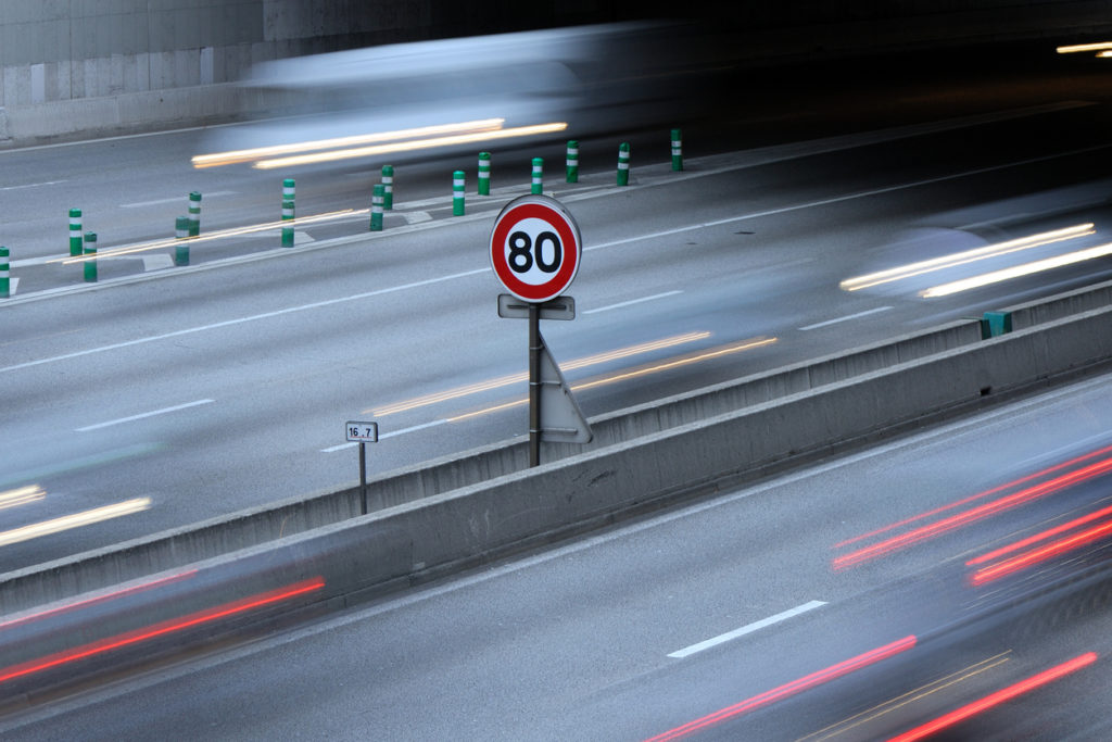 80 Speed limit sign on Paris 