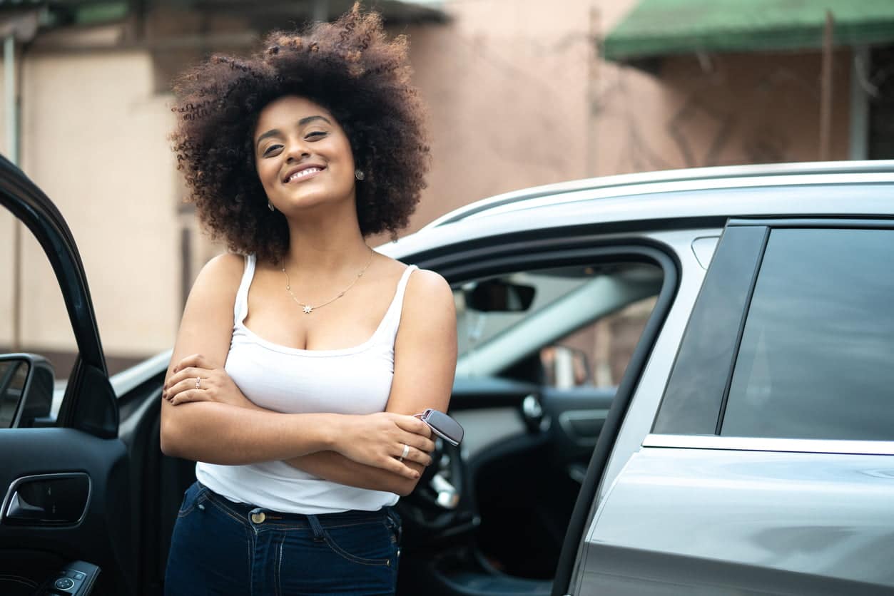 Woman Driver Portrait with Car Keys Women holding her keys about to drive