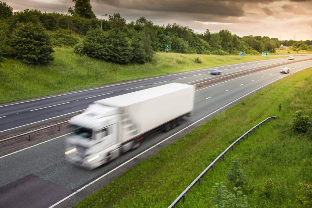 Shot of a Lorry on an A-Road