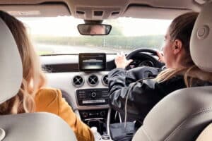 two girls driving