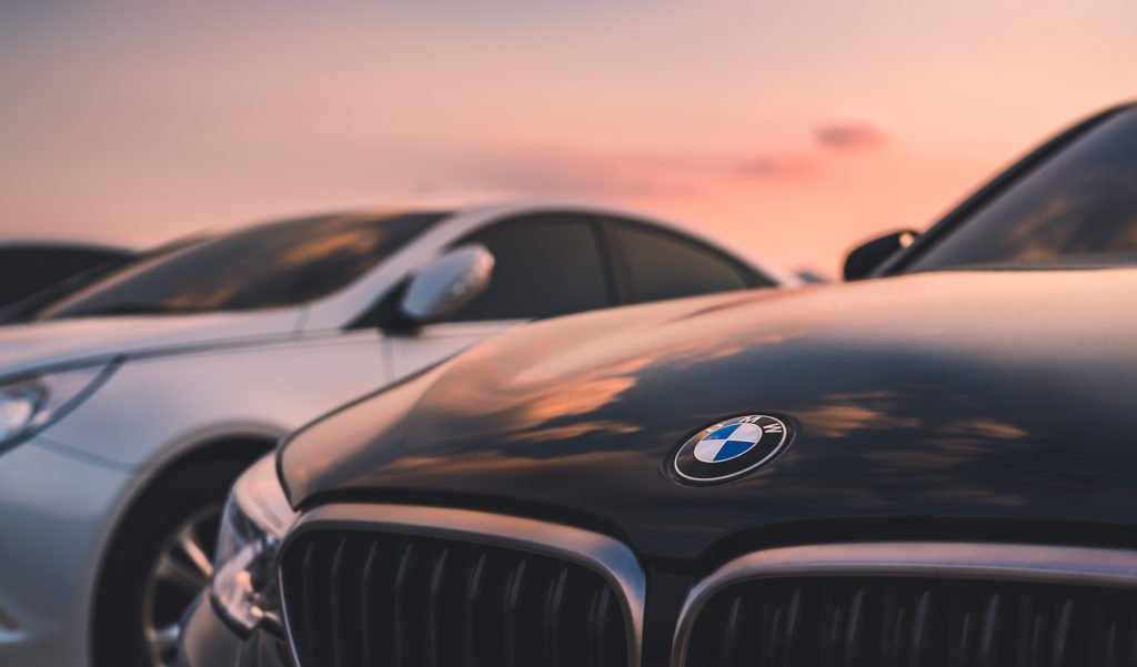 BMW Car in a Sunset Sky Setting