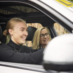 Women having a driving lesson