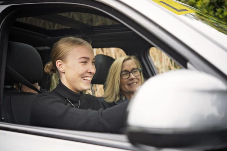 Female Driver in a Driving Lesson