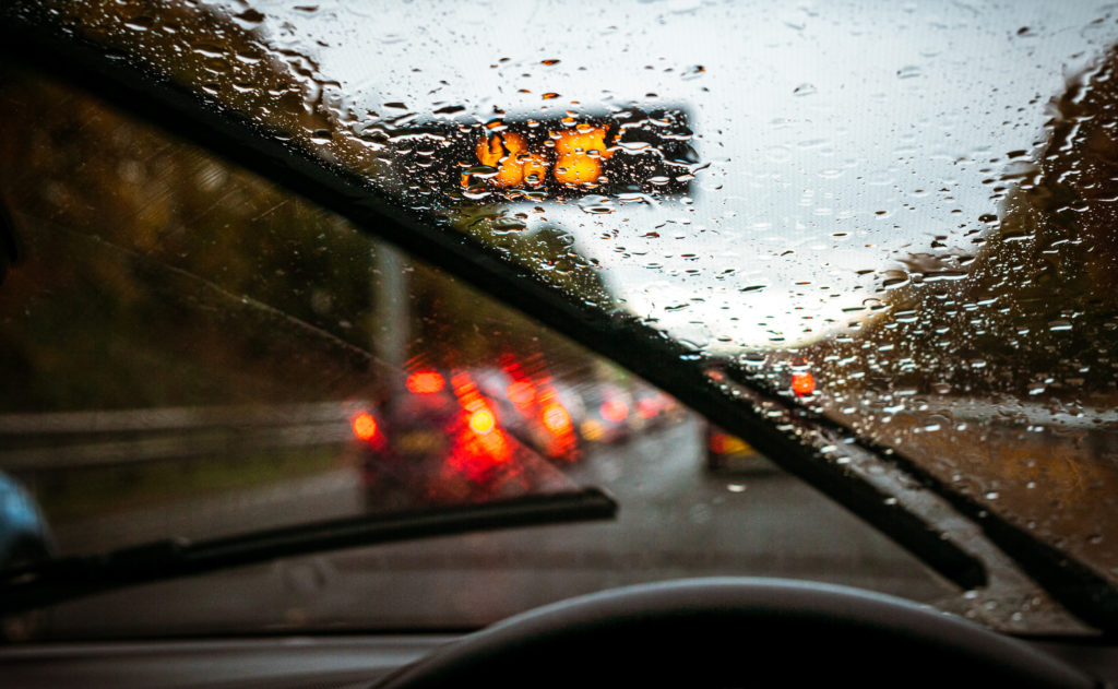 Raining whilst driving on the motorway