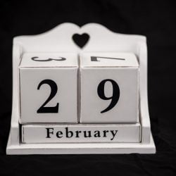 29th February displayed on Calendar Cubes