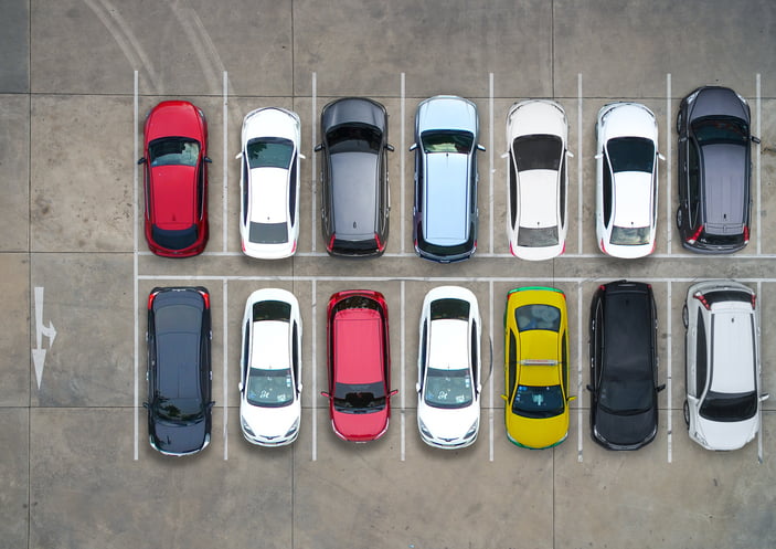 Cars parked in a parking lot