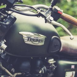 Leonberg, Germany - September 3, 2016: special vintage triumph motorbike at the glemseck101 cafe racer bike weekend in leonberg, germany. thousands of motorbiker show their bikes at this weekend.