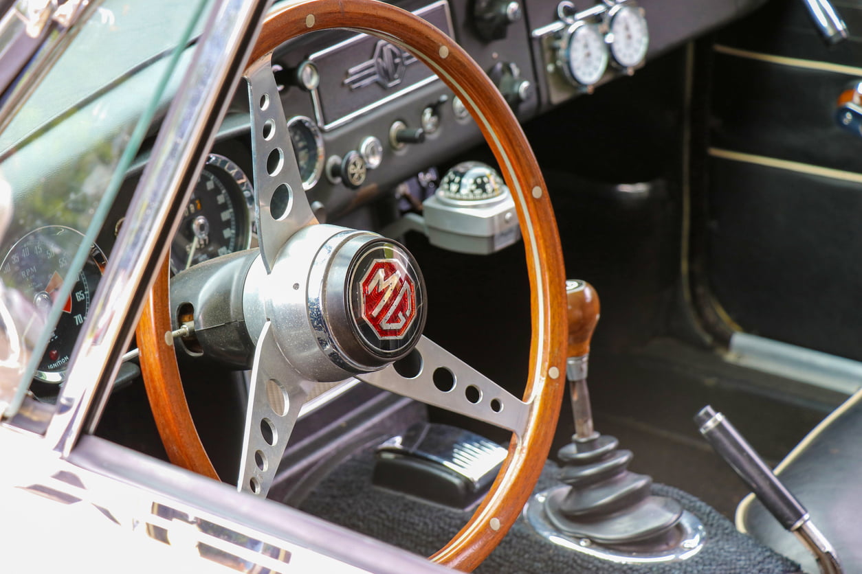 MG vintage steering wheel