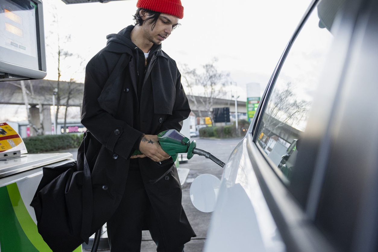 man filling up at the petrol station