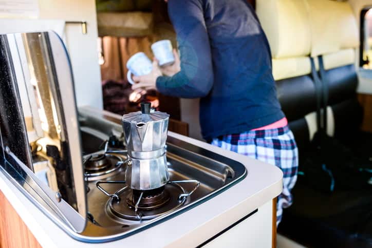 interior of caravan