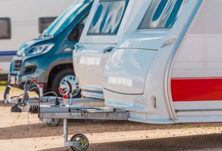 Caravan parked up in holiday park